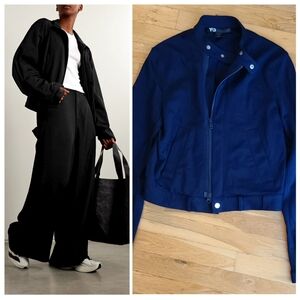 Y-3 by Yohji Yamamoto x Adidas Originals Snap Bomber Jacket Navy Streetwear XS